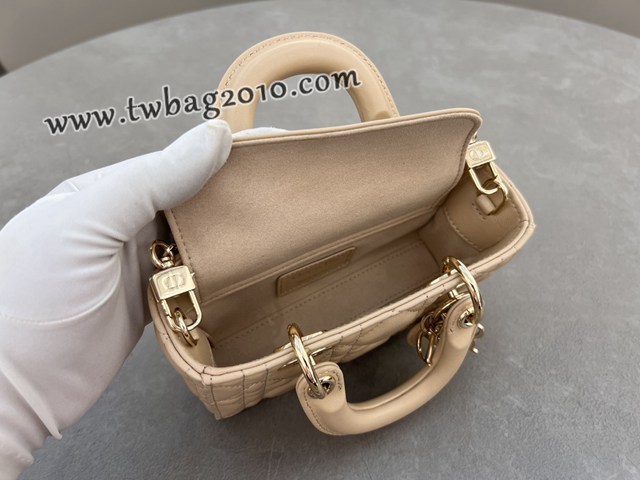 Dior专柜新款迪奥高仿原单焦糖米色羊皮Lady D-Joy手袋手提肩背斜挎女包 djfk1837